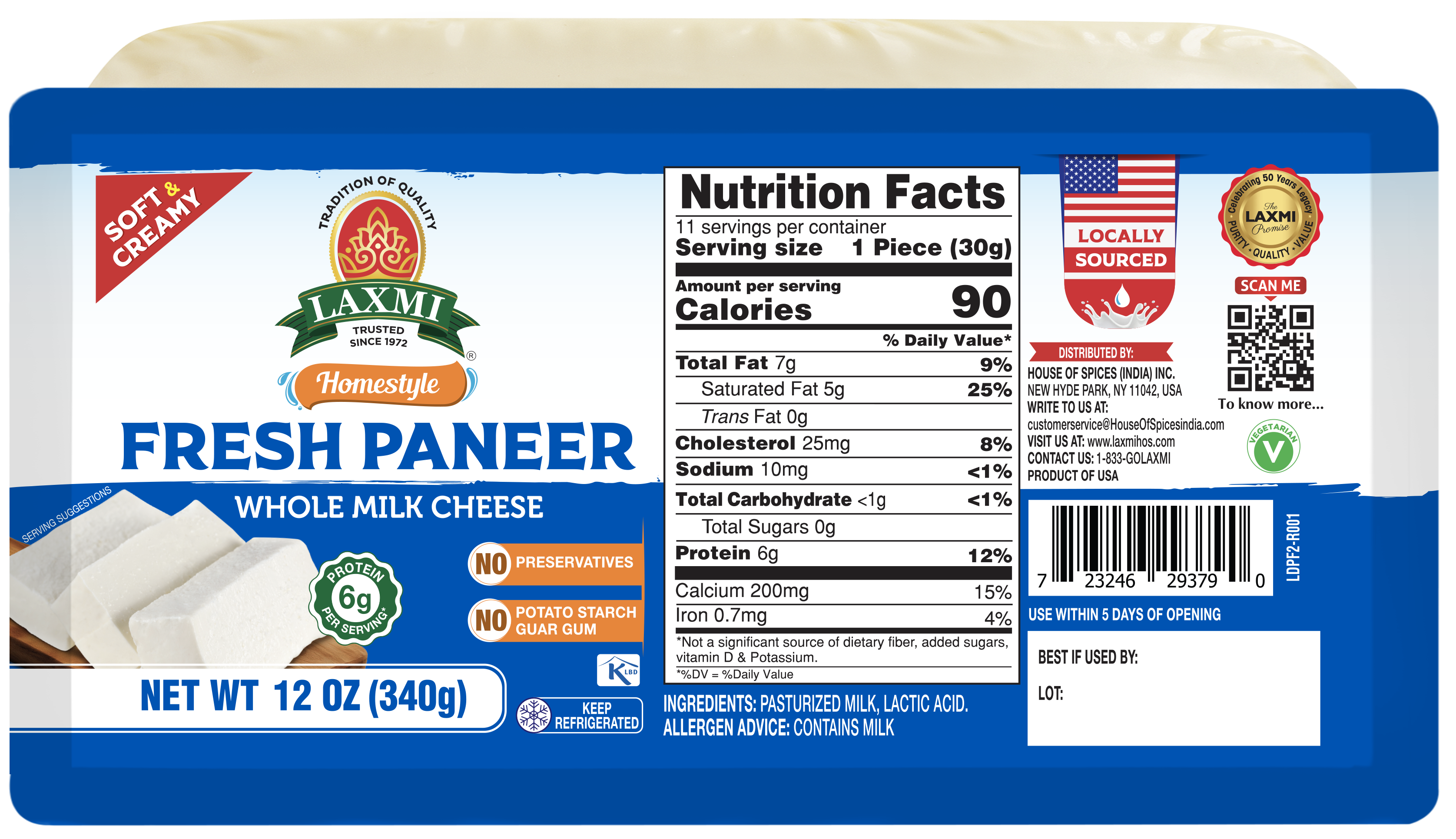 Laxmi Fresh Paneer (Homestyle)